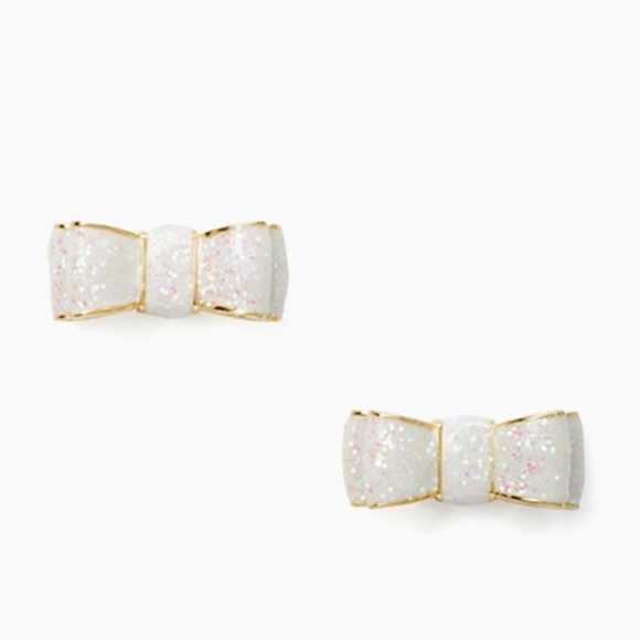 kate spade Jewelry - Kate Spade Moon River Glitter Bow Stud Earrings